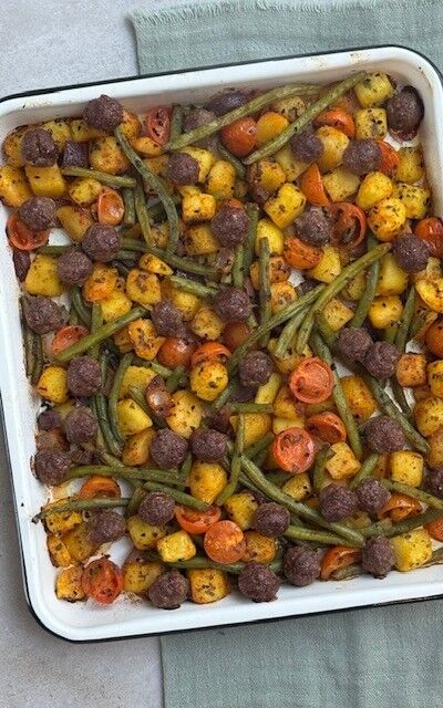 Bakplaat mix honig Aardappel, boon, gehakt.jpg